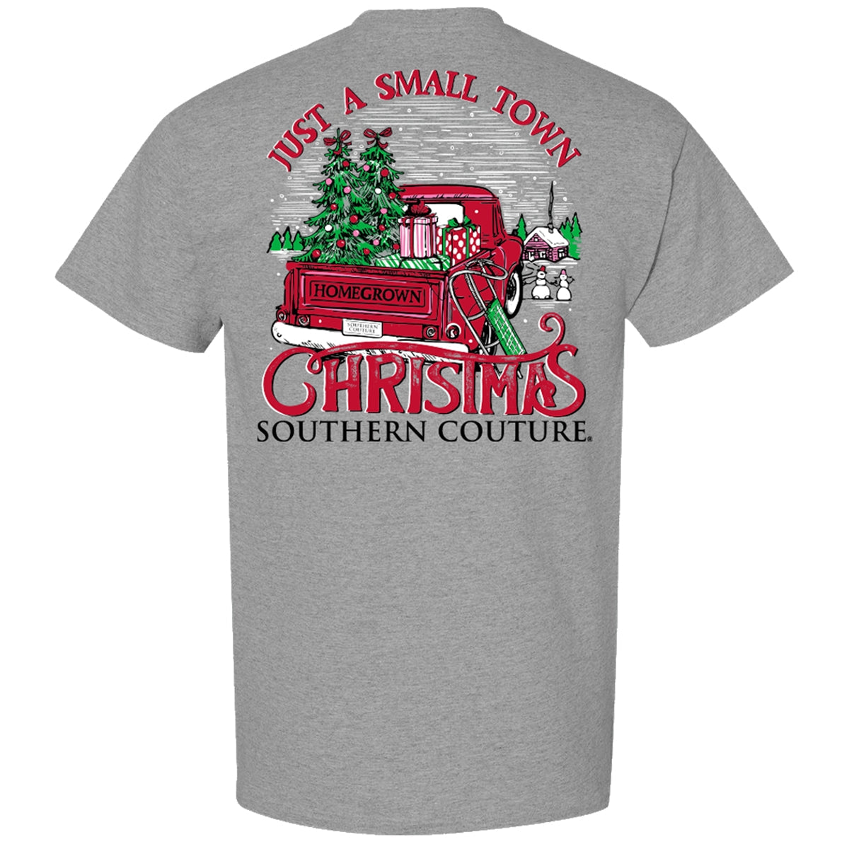 Southern Couture Classic Small Town Christmas - Adult & Kids T-Shirts, Sweatshirts & Hoodies apparel design preview 1