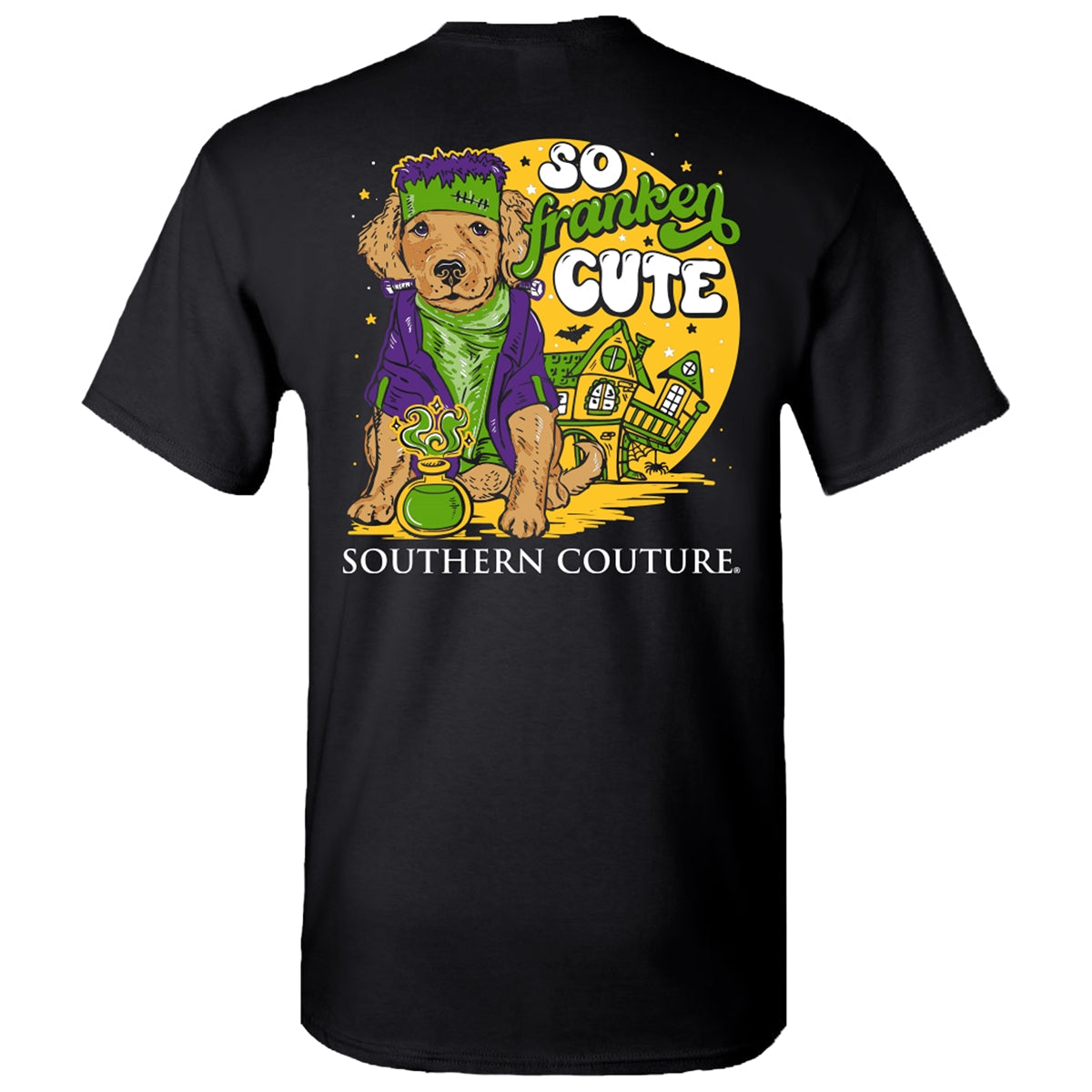 Southern Couture Classic Frankin Cute Puppy Halloween - Adult & Kids T-Shirts, Sweatshirts & Hoodies apparel design preview 1