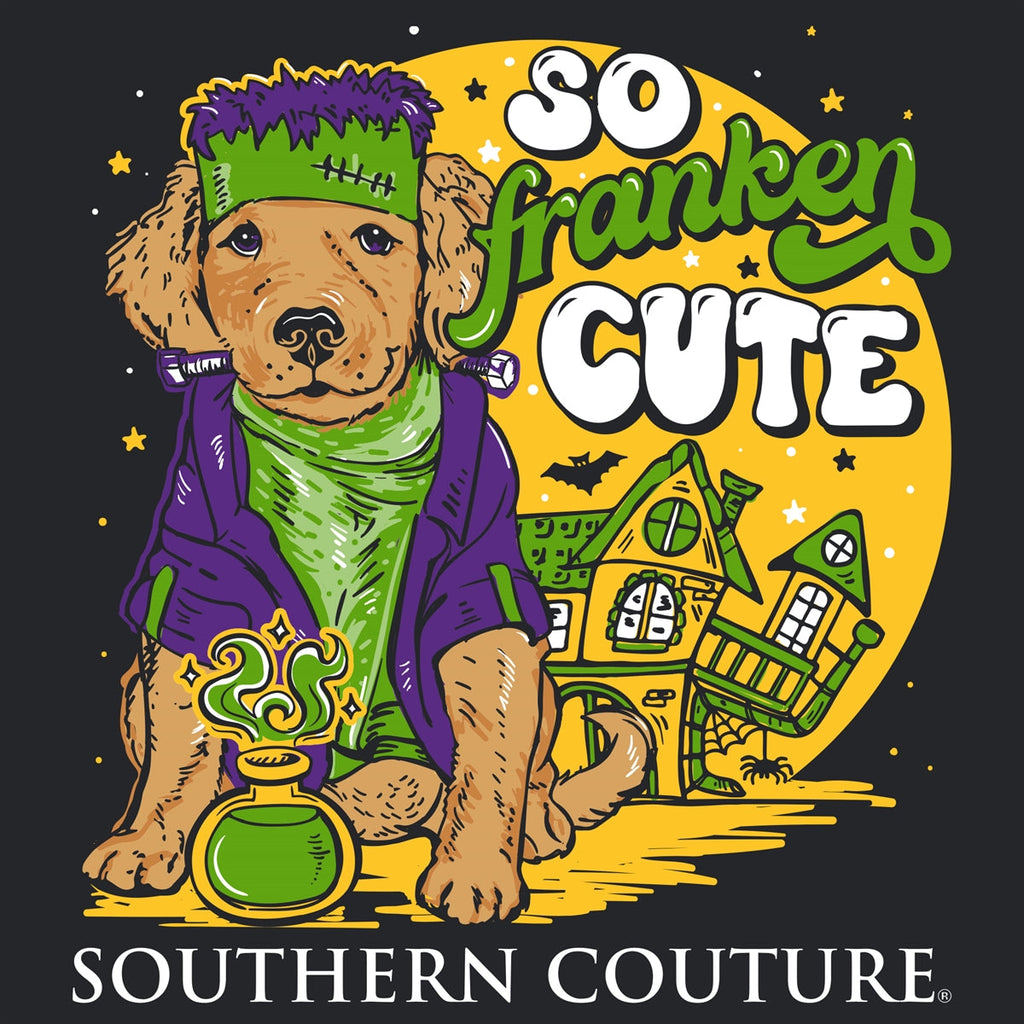 Southern Couture Classic Frankin Cute Puppy Halloween - Adult & Kids T-Shirts, Sweatshirts & Hoodies apparel design preview 2