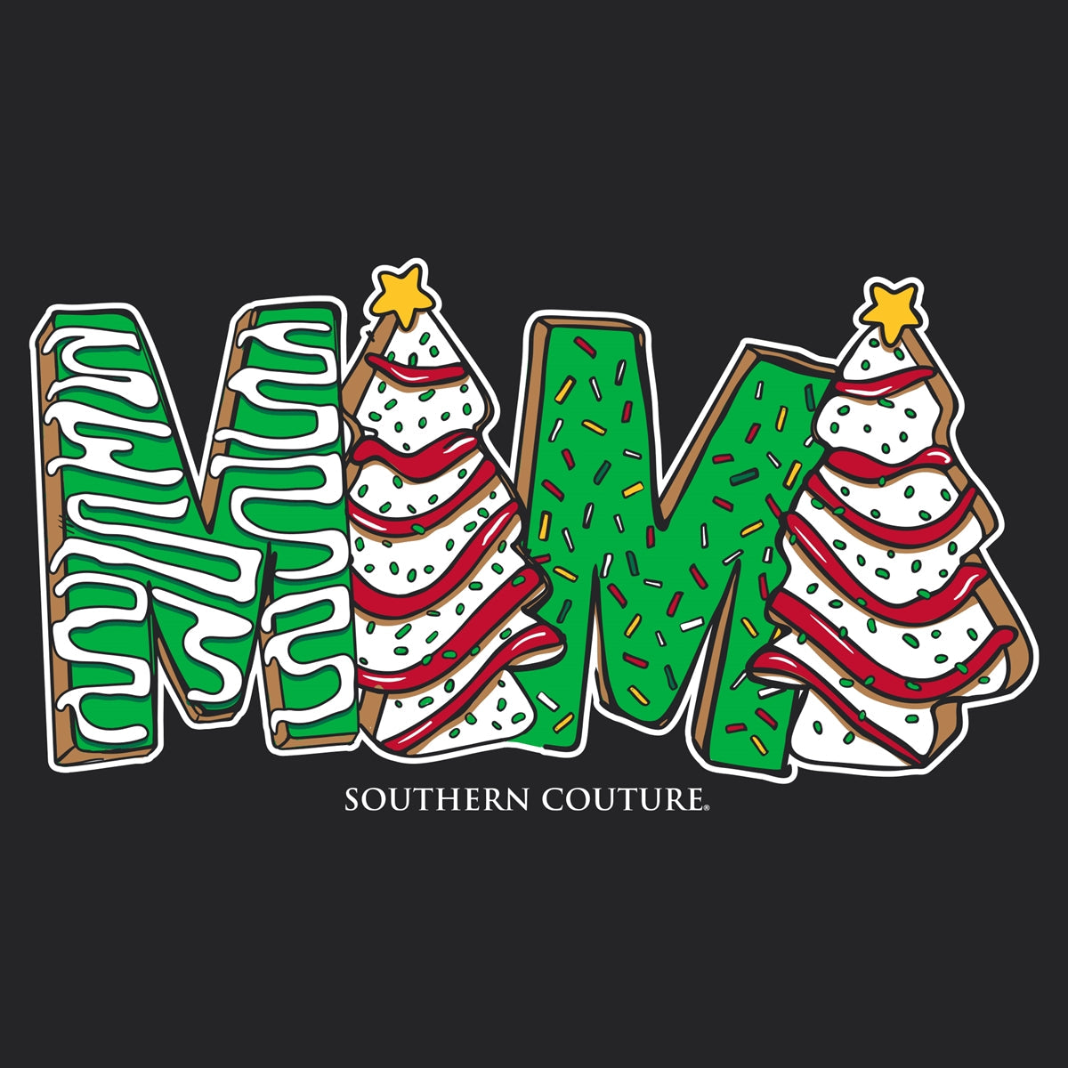 Southern Couture Christmas Mama Soft - Adult & Kids T-Shirts, Sweatshirts & Hoodies apparel design preview 2