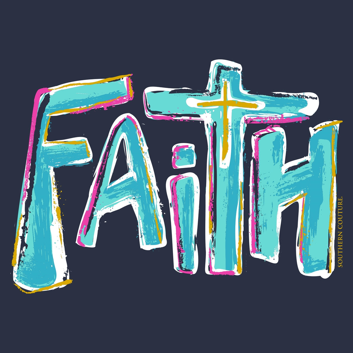 Southern Couture Painted Faith Soft - Adult & Kids T-Shirts, Sweatshirts & Hoodies apparel design preview 2