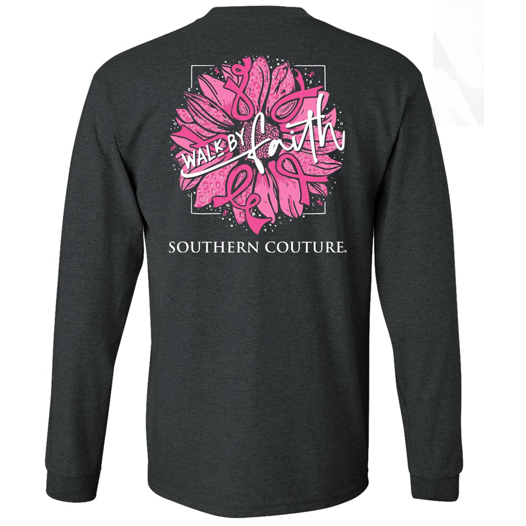 Southern Couture Classic Walk By Faith Ribbons Cancer - Adult & Kids T-Shirts, Sweatshirts & Hoodies apparel design preview 1