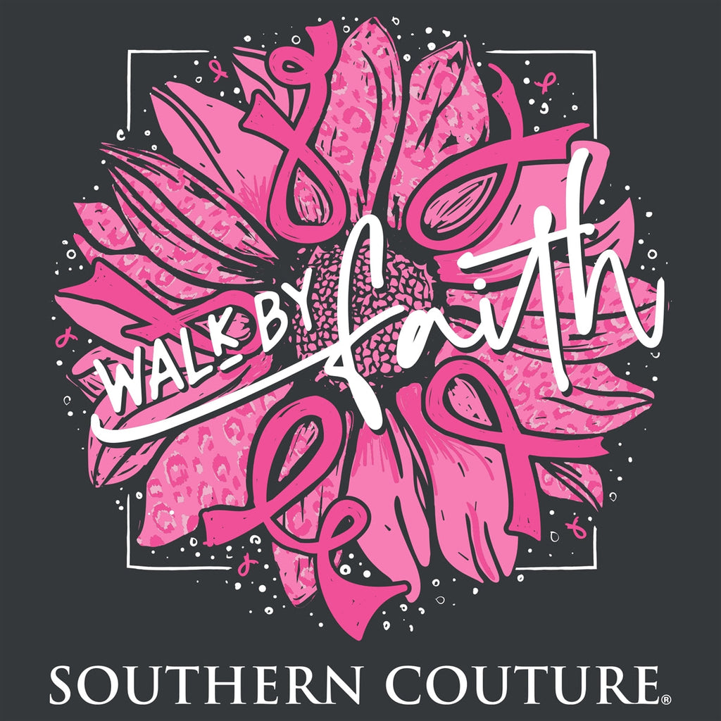 Southern Couture Classic Walk By Faith Ribbons Cancer - Adult & Kids T-Shirts, Sweatshirts & Hoodies apparel design preview 2