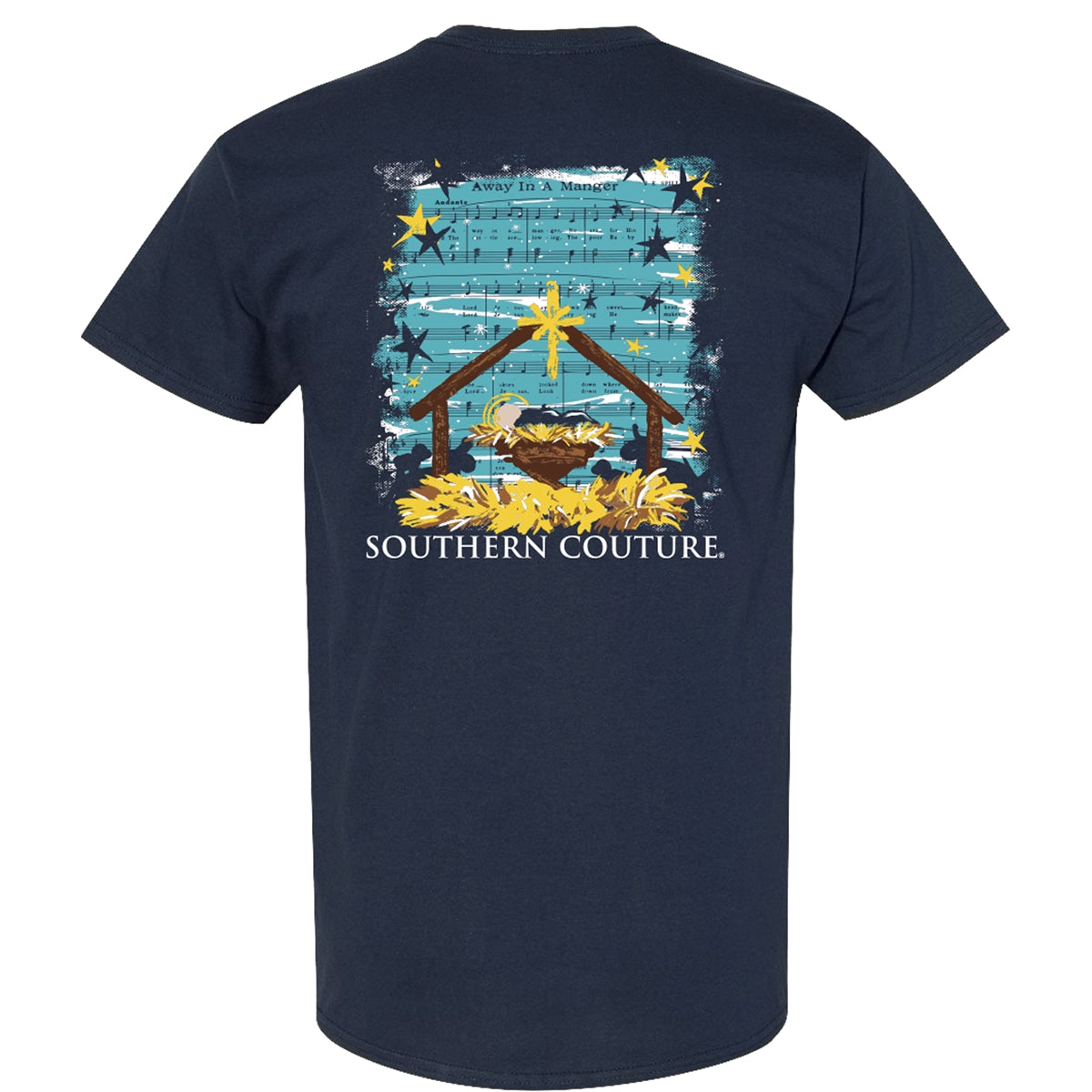 Southern Couture Classic Away in a Manger Scene - Adult & Kids T-Shirts, Sweatshirts & Hoodies apparel design preview 1