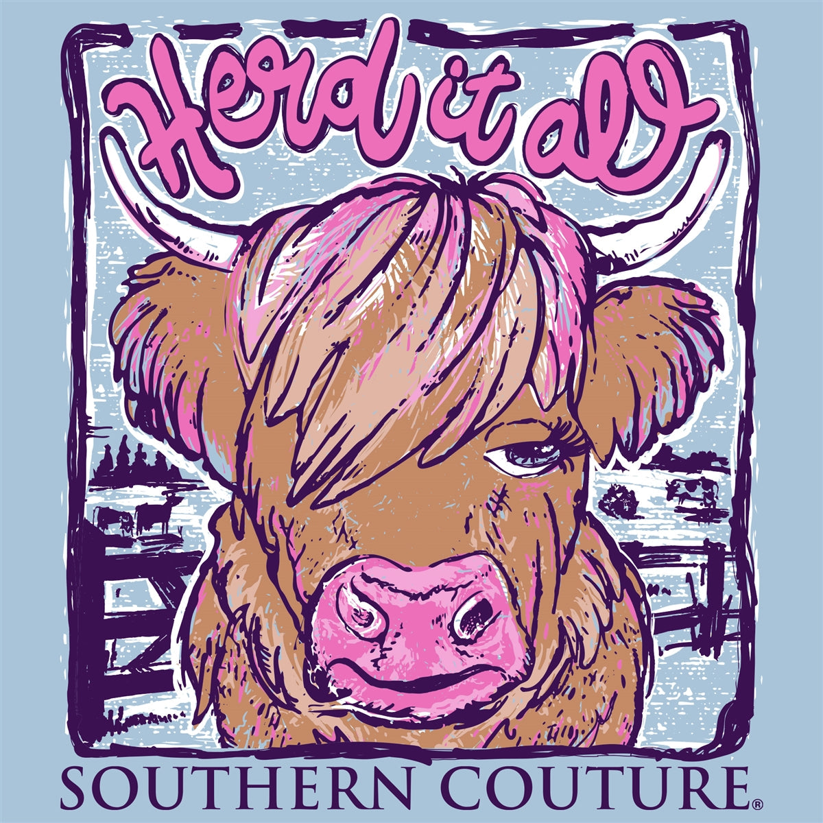 Southern Couture Classic Herd It All Cow - Adult & Kids T-Shirts, Sweatshirts & Hoodies apparel design preview 2