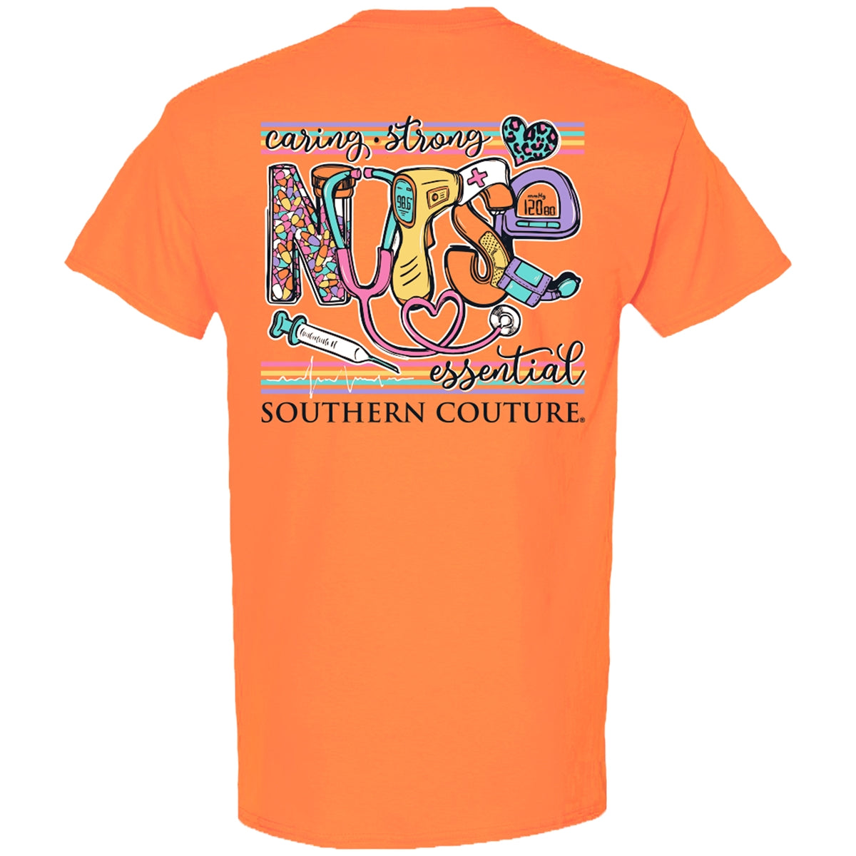 Southern Couture Classic Caring Strong Nurse - Adult & Kids T-Shirts, Sweatshirts & Hoodies apparel design preview 1