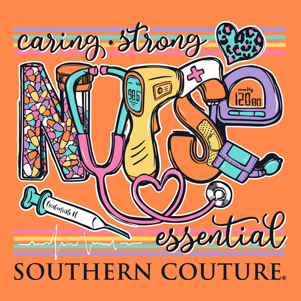 Southern Couture Classic Caring Strong Nurse - Adult & Kids T-Shirts, Sweatshirts & Hoodies apparel design preview 2