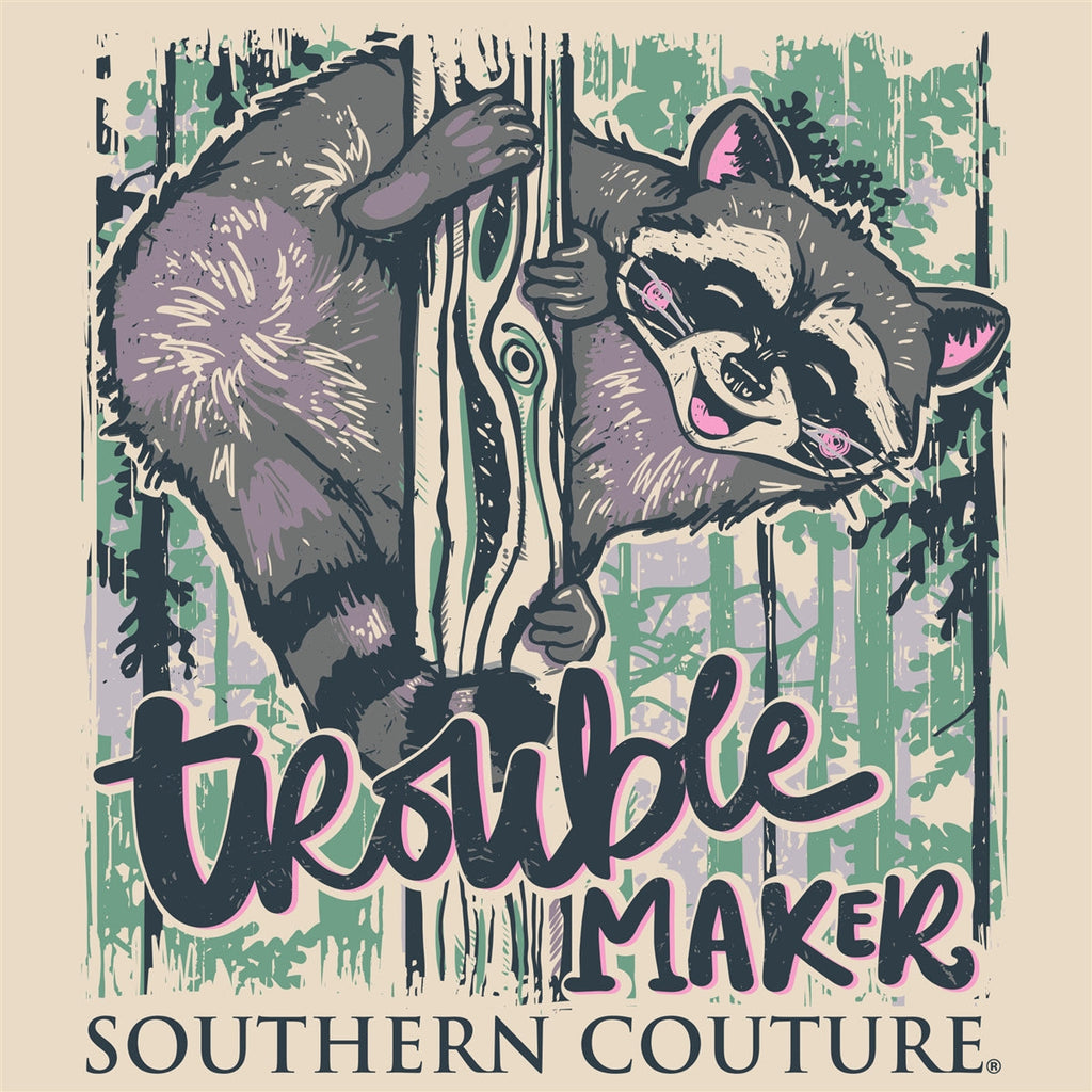 Southern Couture Classic Troublemaker Raccoon - Adult & Kids T-Shirts, Sweatshirts & Hoodies apparel design preview 2
