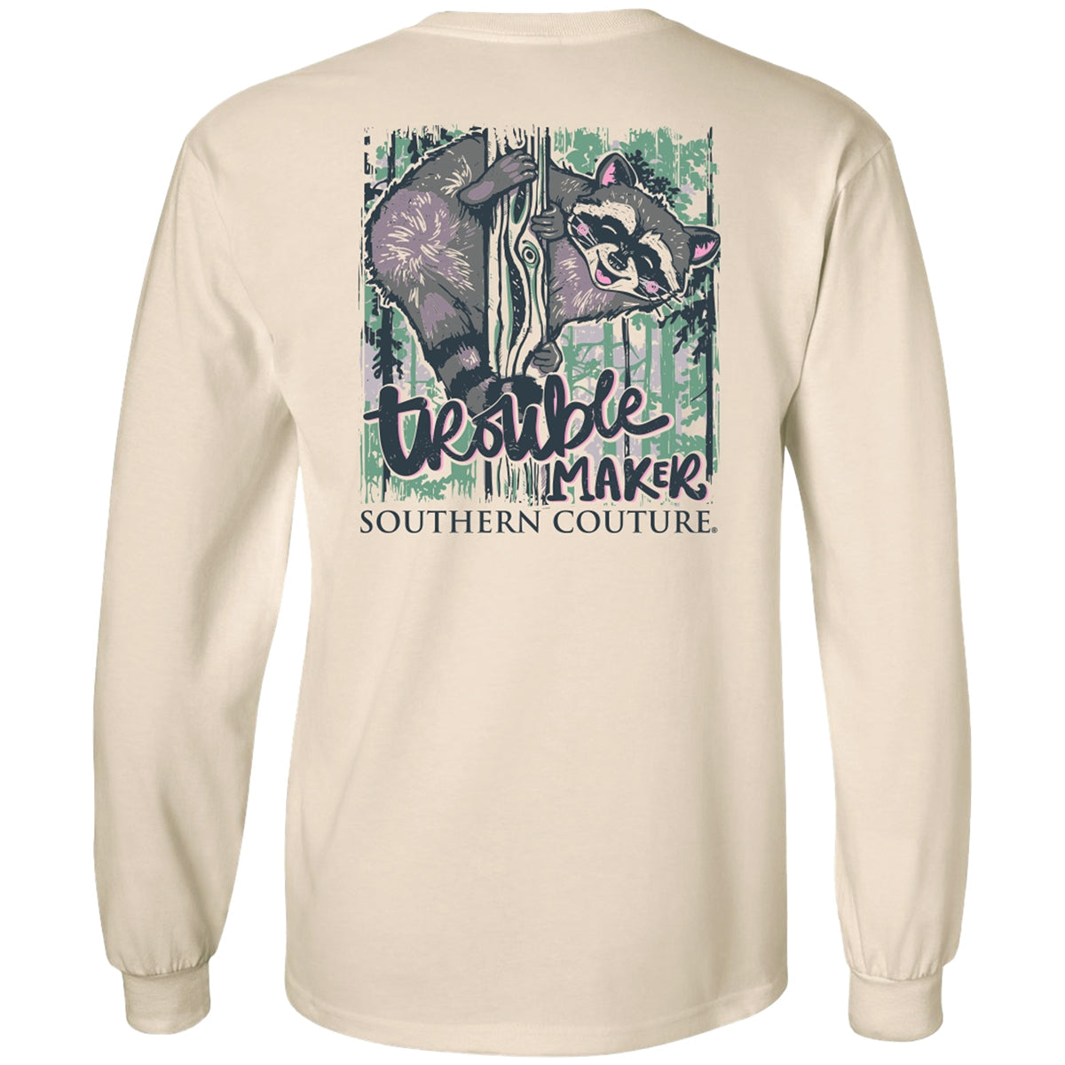Southern Couture Classic Troublemaker Raccoon - Adult & Kids T-Shirts, Sweatshirts & Hoodies apparel design preview 1
