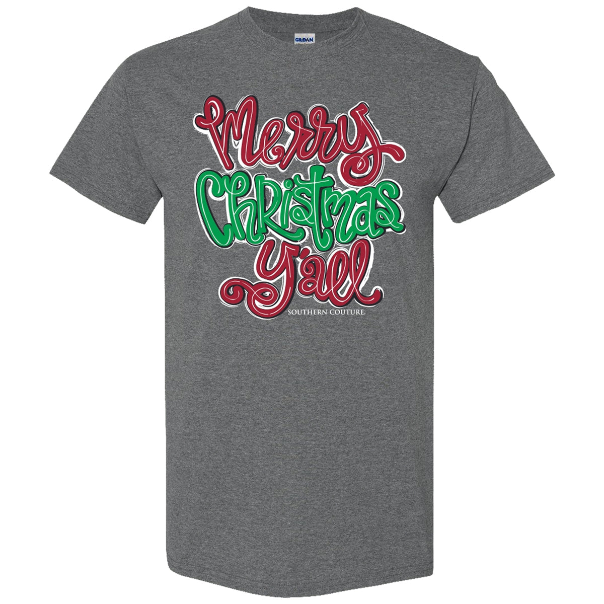 Southern Couture Merry Christmas Y'All Soft - Adult & Kids T-Shirts, Sweatshirts & Hoodies apparel design preview 1