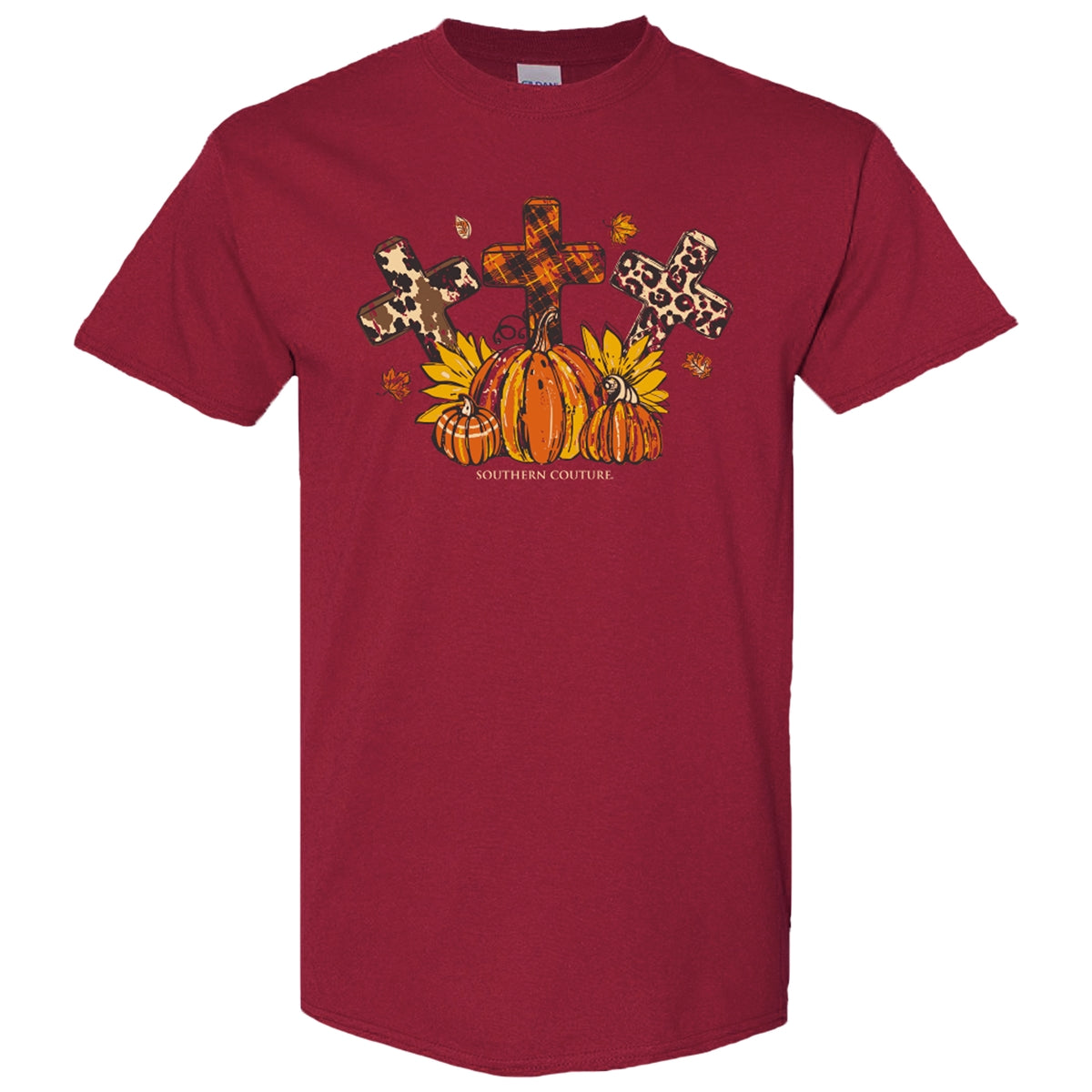Southern Couture Fall Patterned Crosses Soft - Adult & Kids T-Shirts, Sweatshirts & Hoodies apparel design preview 1
