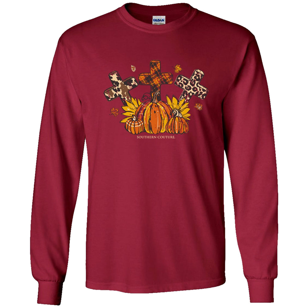 Southern Couture Fall Patterned Crosses Soft - Adult & Kids T-Shirts, Sweatshirts & Hoodies apparel design preview 1