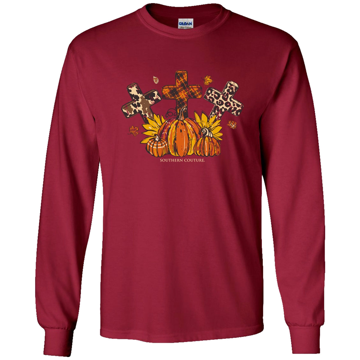 Southern Couture Fall Patterned Crosses Soft - Adult & Kids T-Shirts, Sweatshirts & Hoodies apparel design preview 1