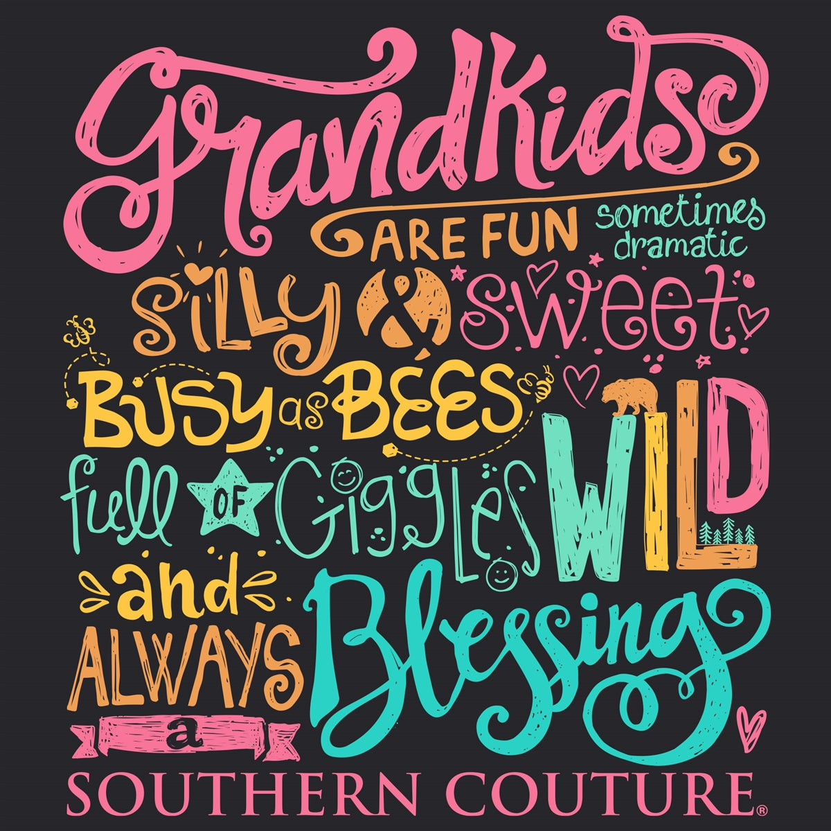 Southern Couture Classic Grandkids Are Fun - Adult & Kids T-Shirts, Sweatshirts & Hoodies apparel design preview 2
