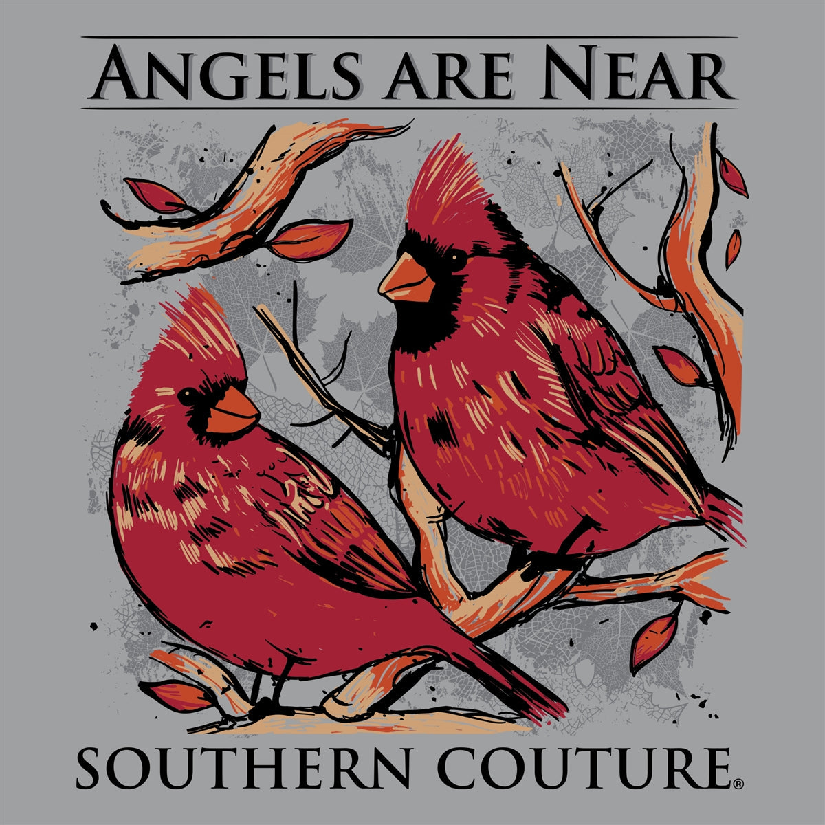 Southern Couture Classic Angels Are Near Grey - Adult & Kids T-Shirts, Sweatshirts & Hoodies apparel design preview 2