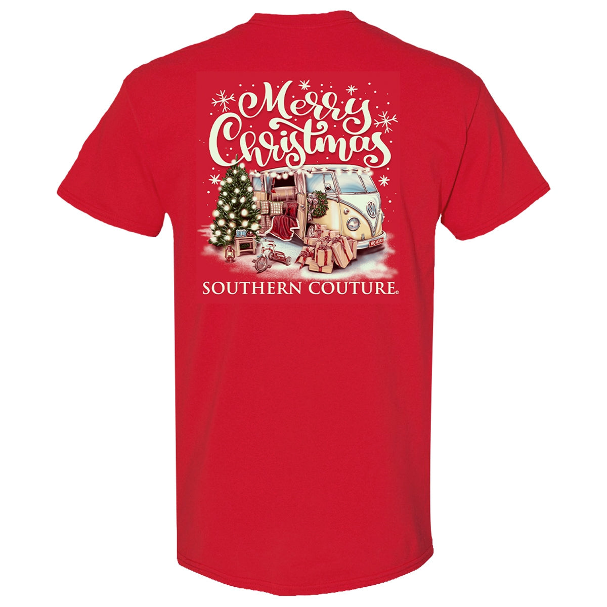 Southern Couture Classic Merry Christmas Van - Adult & Kids T-Shirts, Sweatshirts & Hoodies apparel design preview 1