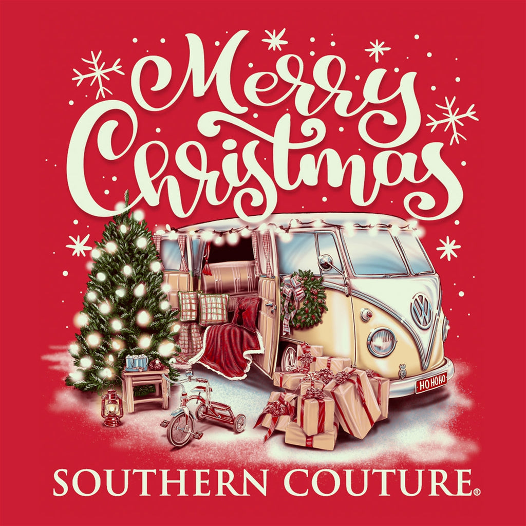 Southern Couture Classic Merry Christmas Van - Adult & Kids T-Shirts, Sweatshirts & Hoodies apparel design preview 2