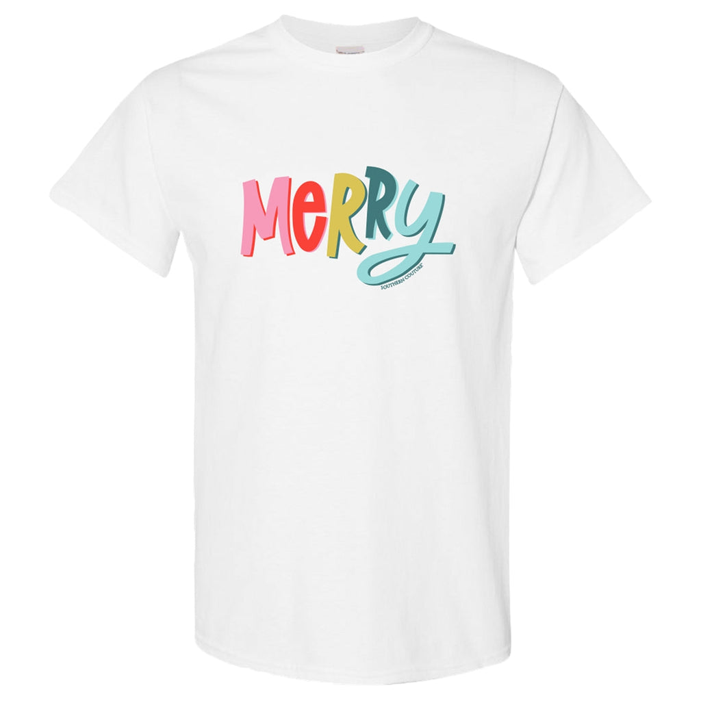 Southern Couture Colorful Merry Holiday Soft - Adult & Kids T-Shirts, Sweatshirts & Hoodies apparel design preview 2