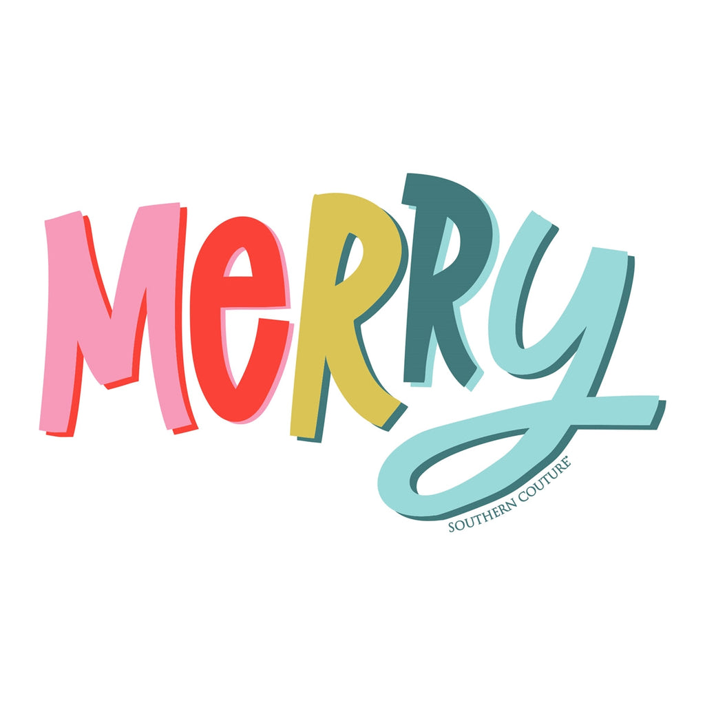 Southern Couture Colorful Merry Holiday Soft - Adult & Kids T-Shirts, Sweatshirts & Hoodies apparel design preview 2