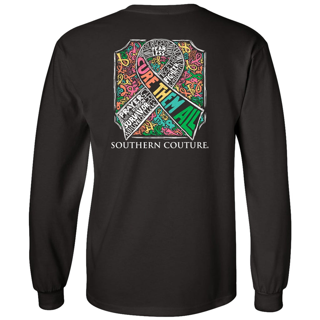 Southern Couture Classic Cure Them All Cancer - Adult & Kids T-Shirts, Sweatshirts & Hoodies apparel design preview 2