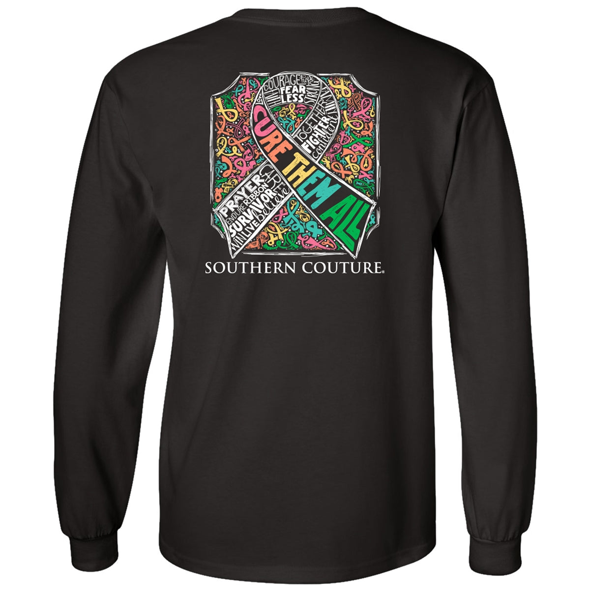 Southern Couture Classic Cure Them All Cancer - Adult & Kids T-Shirts, Sweatshirts & Hoodies apparel design preview 2