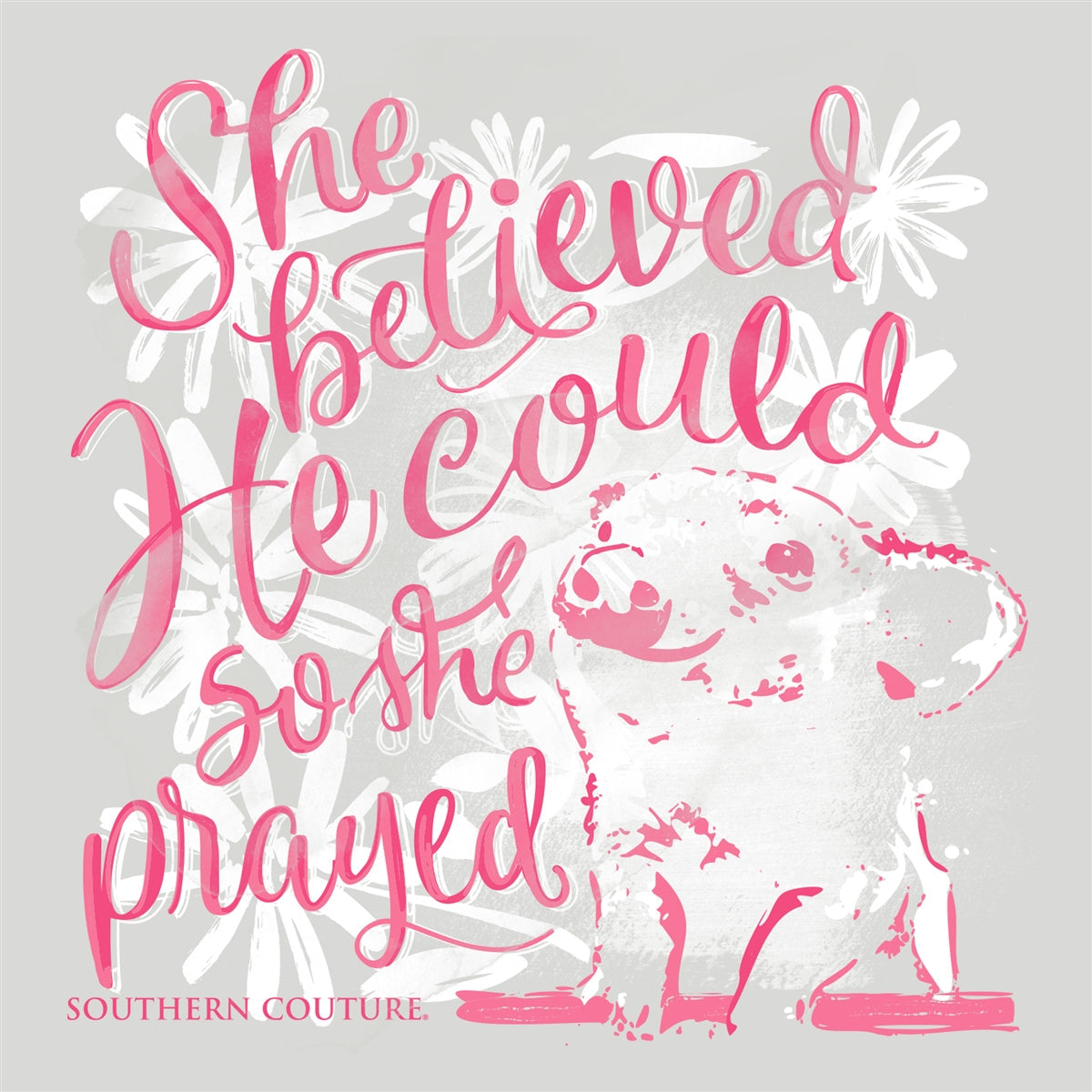 Southern Couture Soft She Believed He Could - Adult & Kids T-Shirts, Sweatshirts & Hoodies apparel design preview 2