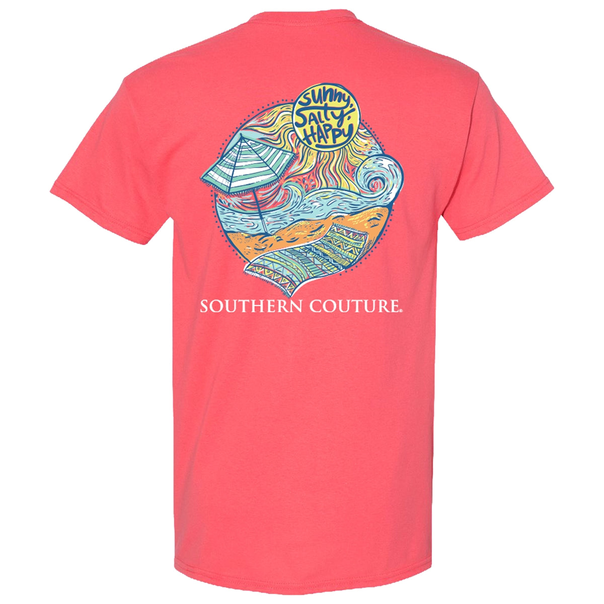 Southern Couture Classic Sunny Salty Happy - Adult & Kids T-Shirts, Sweatshirts & Hoodies apparel design preview 2