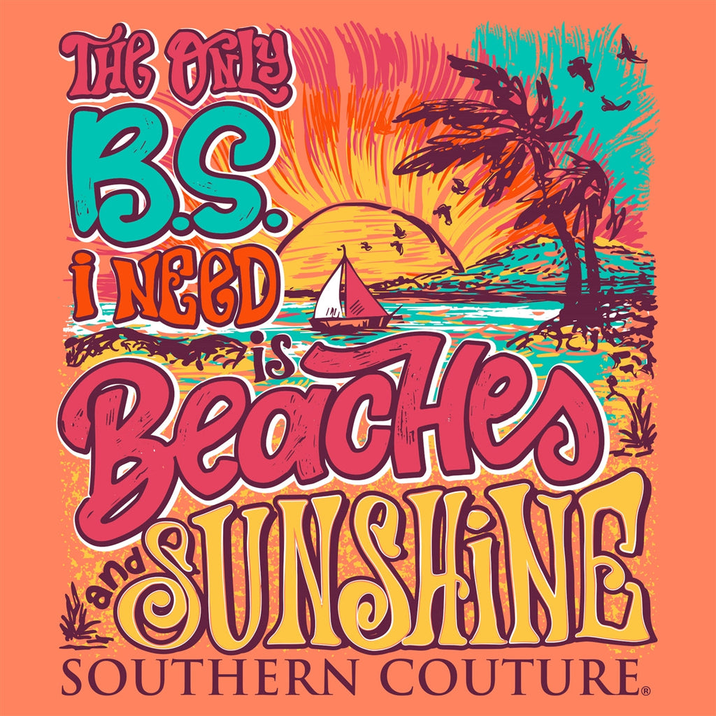 Southern Couture Beaches Sunshine Comfort Colors - Adult & Kids T-Shirts, Sweatshirts & Hoodies apparel design preview 2