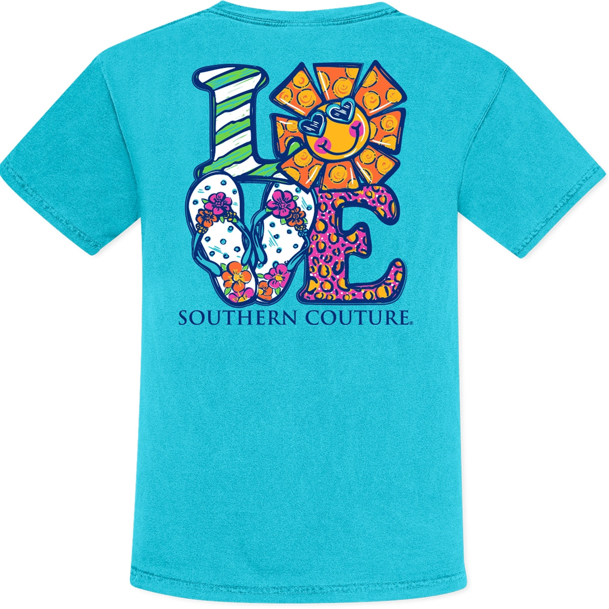 Southern Couture Love Flip Flops Comfort Colors - Adult & Kids T-Shirts, Sweatshirts & Hoodies apparel design preview 1
