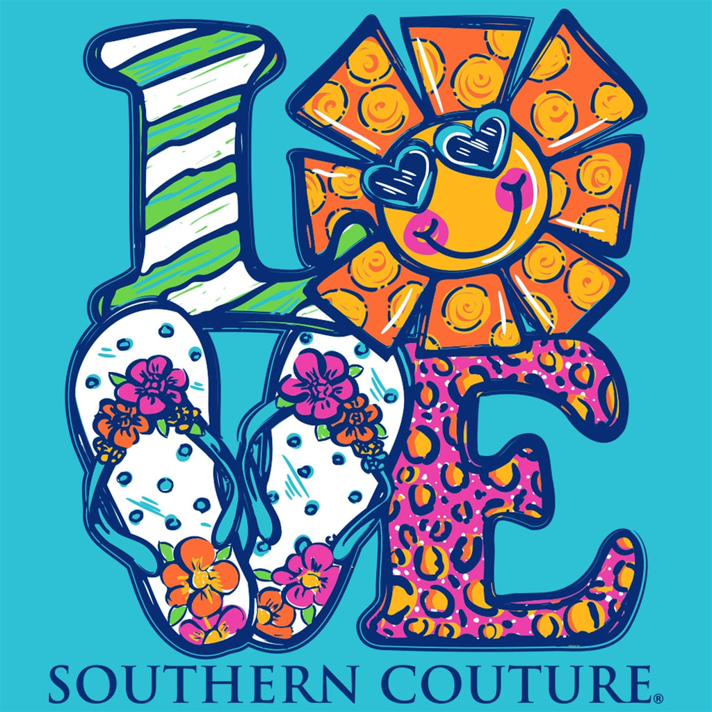 Southern Couture Love Flip Flops Comfort Colors - Adult & Kids T-Shirts, Sweatshirts & Hoodies apparel design preview 2