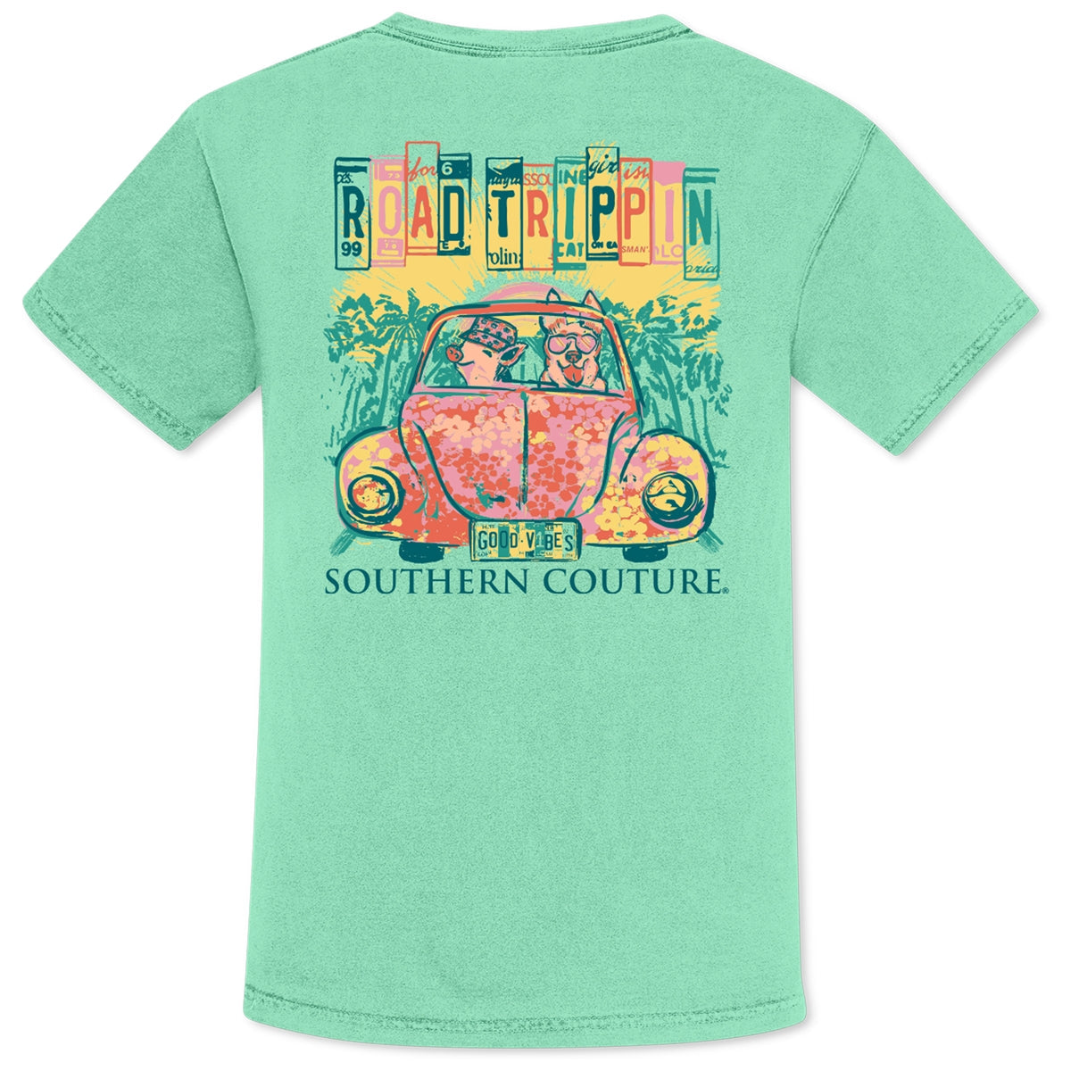Southern Couture Road Trippin Bug Comfort Colors - Adult & Kids T-Shirts, Sweatshirts & Hoodies apparel design preview 1