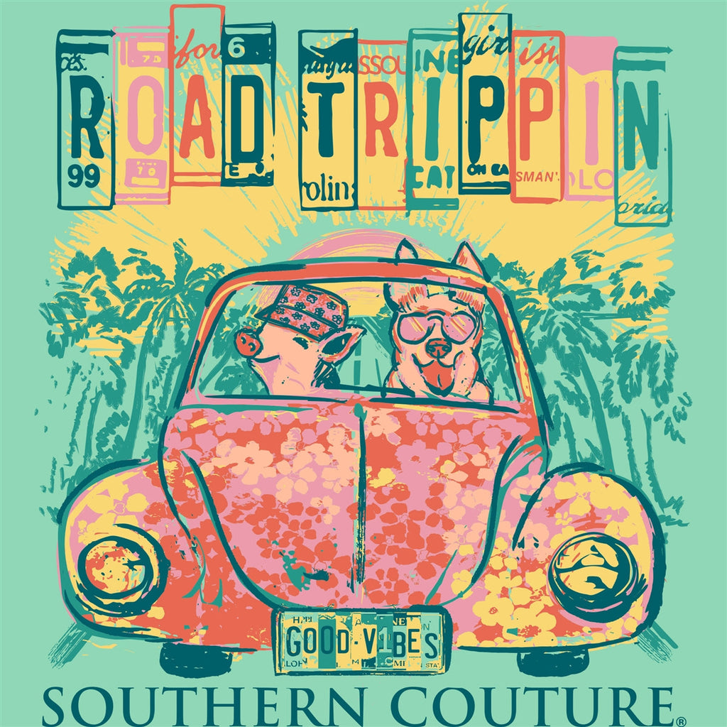 Southern Couture Road Trippin Bug Comfort Colors - Adult & Kids T-Shirts, Sweatshirts & Hoodies apparel design preview 2