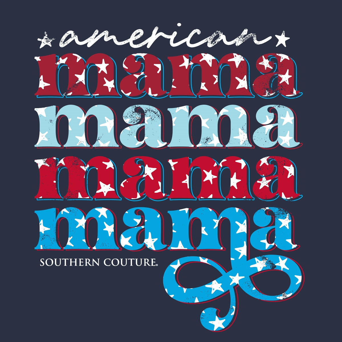 Southern Couture Soft American Mama USA - Adult & Kids T-Shirts, Sweatshirts & Hoodies apparel design preview 2