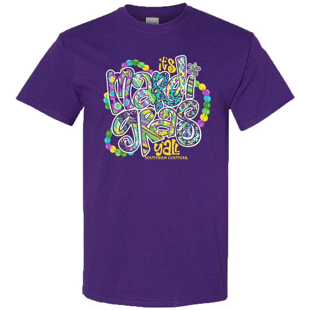 Southern Couture Soft It's Mardi Gras Y'All - Adult & Kids T-Shirts, Sweatshirts & Hoodies apparel design preview 2