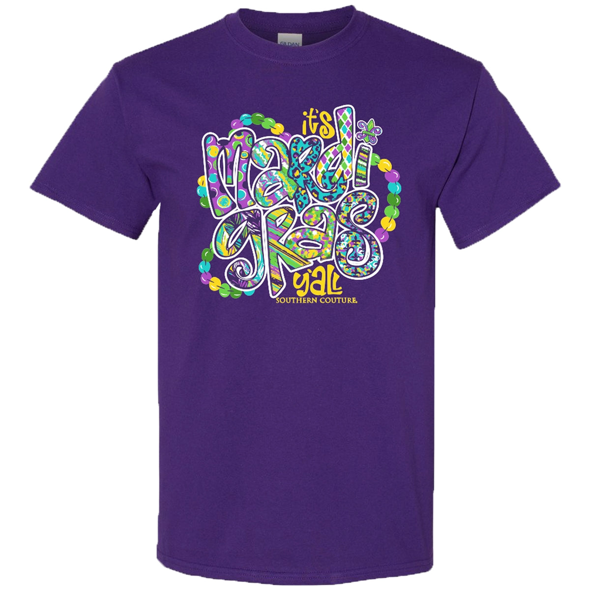 Southern Couture Soft It's Mardi Gras Y'All - Adult & Kids T-Shirts, Sweatshirts & Hoodies apparel design preview 2