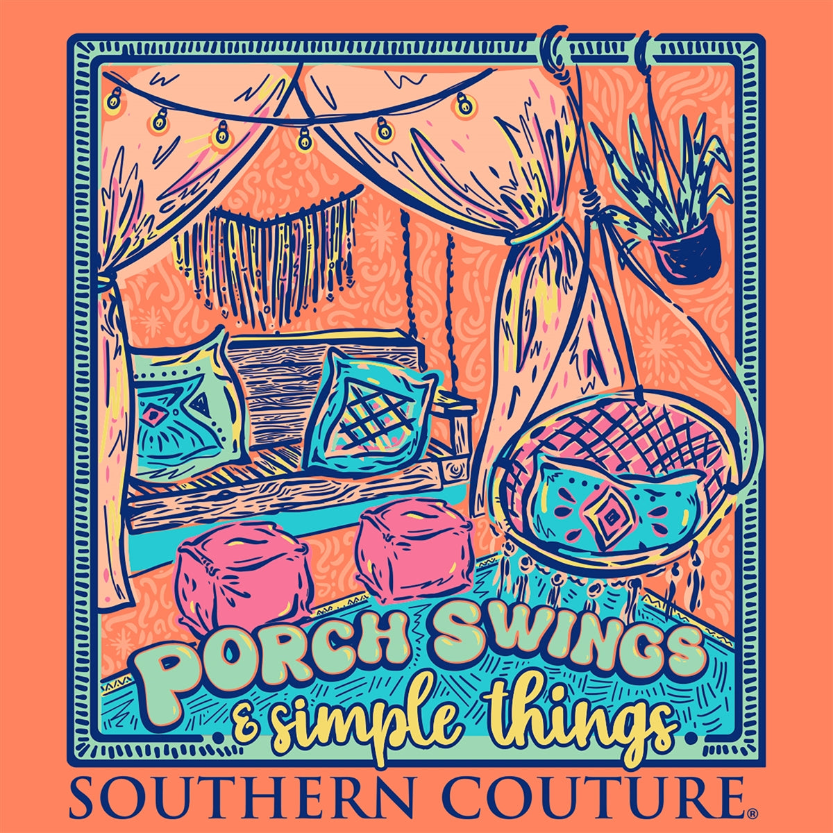 Southern Couture Porch Swings Simple Things Comfort - Adult & Kids T-Shirts, Sweatshirts & Hoodies apparel design preview 2