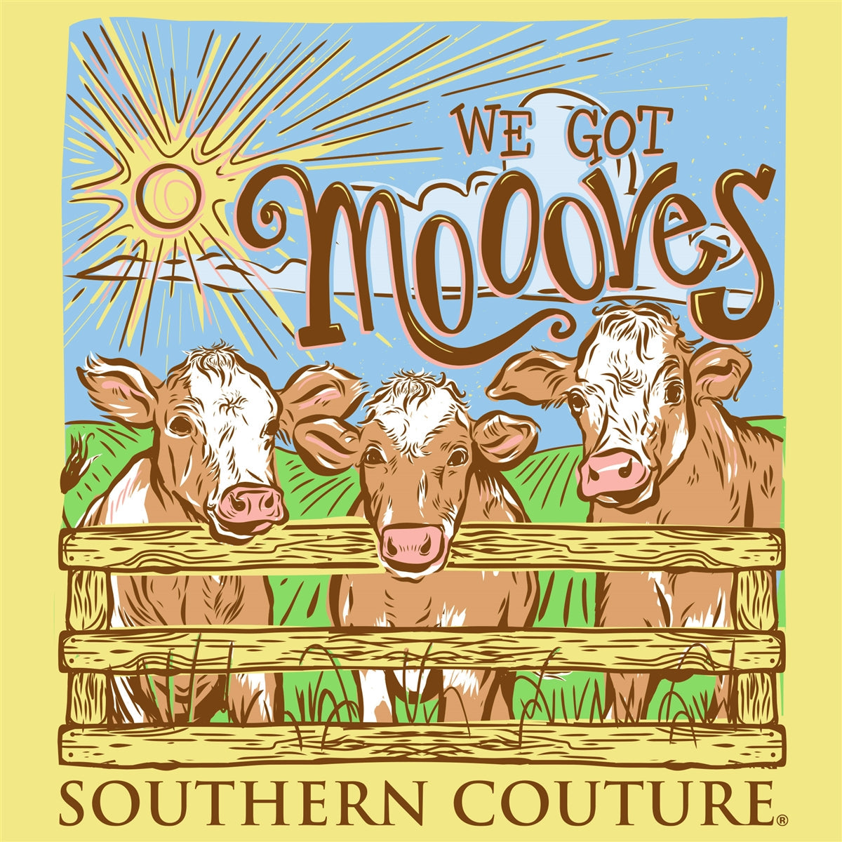 Southern Couture Classic We Got Mooves Cow - Adult & Kids T-Shirts, Sweatshirts & Hoodies apparel design preview 2