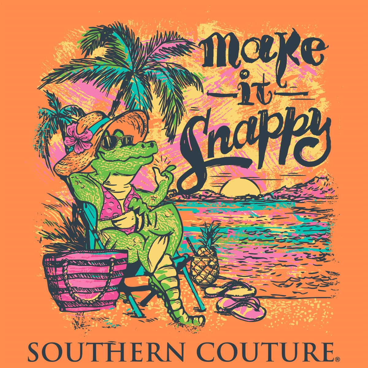 Southern Couture Classic Make It Snappy Gator - Adult & Kids T-Shirts, Sweatshirts & Hoodies apparel design preview 2