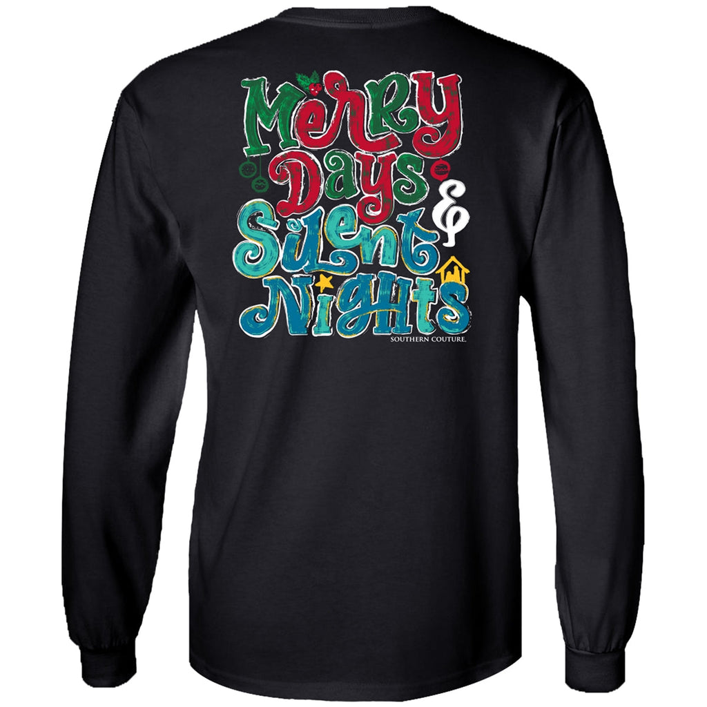 Southern Couture Classic Merry Days Silent Nights - Adult & Kids T-Shirts, Sweatshirts & Hoodies apparel design preview 1