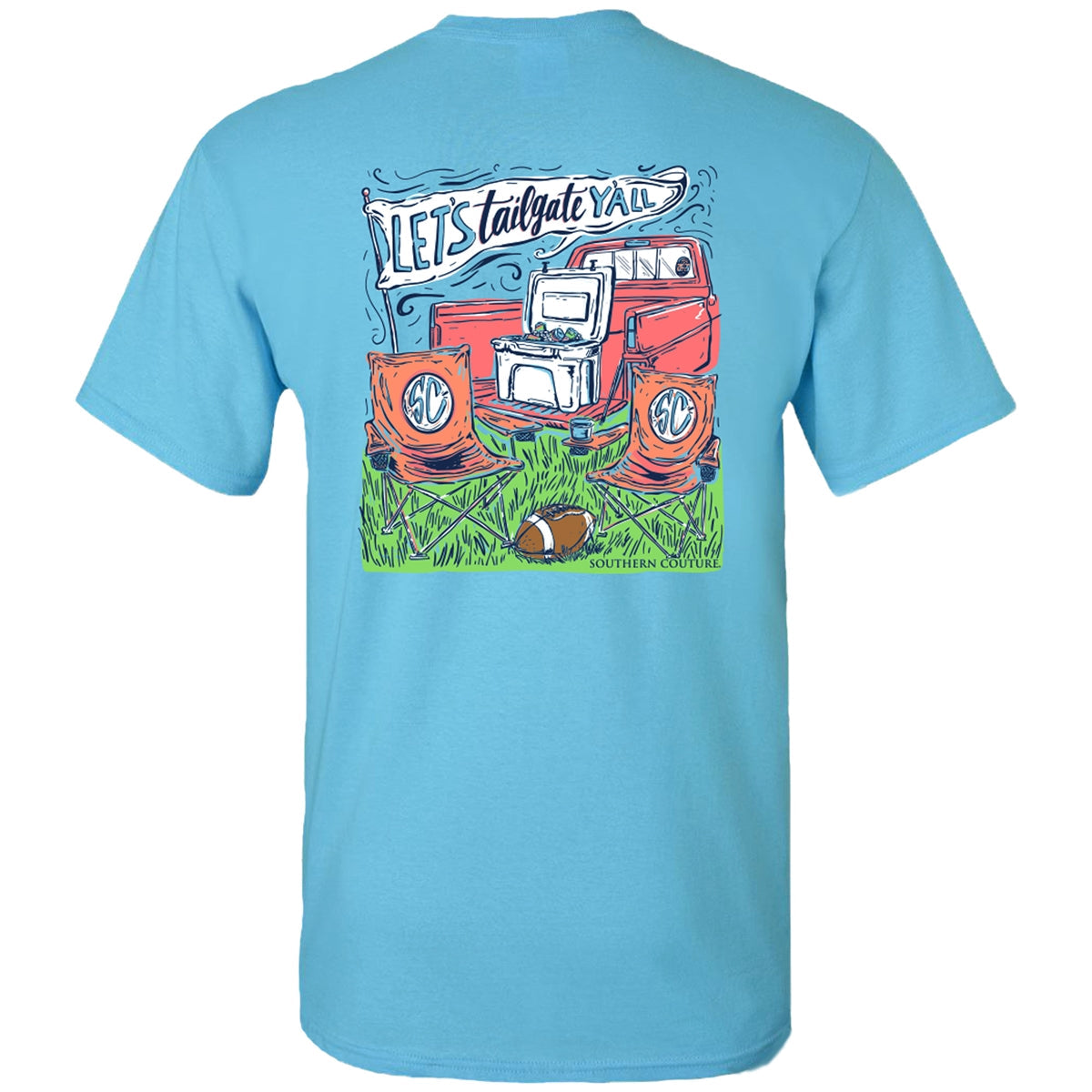 Southern Couture Classic Let's Tailgate Y'all Fall - Adult & Kids T-Shirts, Sweatshirts & Hoodies apparel design preview 1