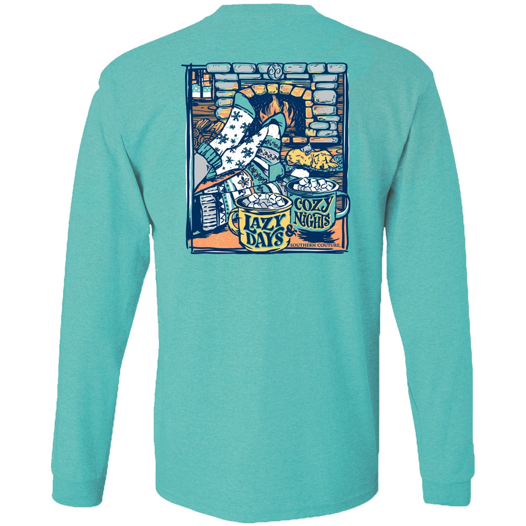 Southern Couture Lazy Days Cozy Nights Comfort Colors - Adult & Kids T-Shirts, Sweatshirts & Hoodies apparel design preview 1