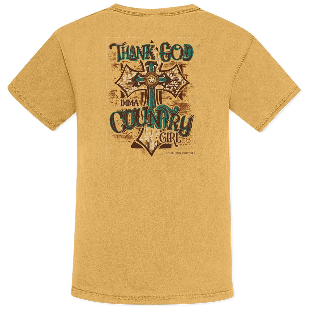 Southern Couture Thank God Im A Country Girl Comfort - Adult & Kids T-Shirts, Sweatshirts & Hoodies apparel design preview 1