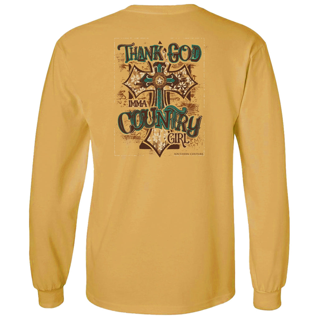 Southern Couture Thank God Im A Country Girl Comfort - Adult & Kids T-Shirts, Sweatshirts & Hoodies apparel design preview 1