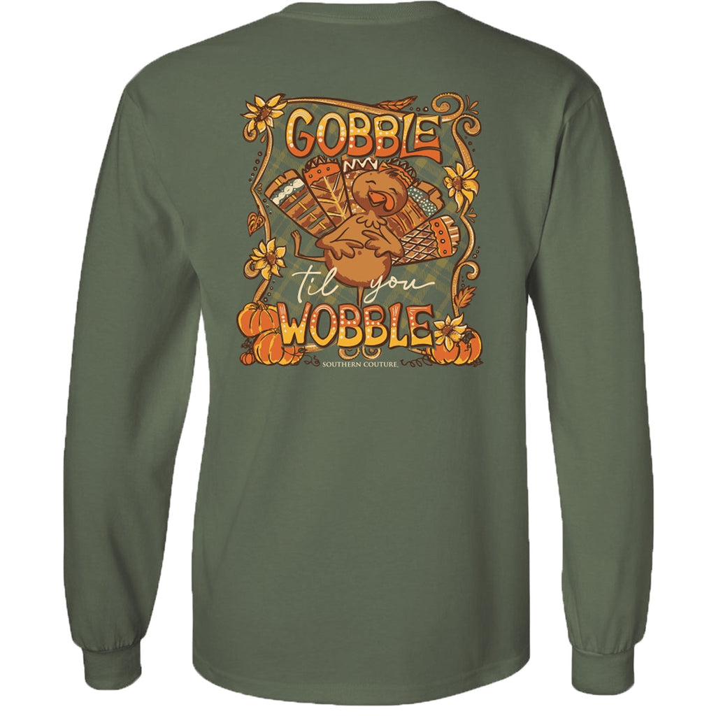 Southern Couture Classic Gobble Til You Wobble Fall - Adult & Kids T-Shirts, Sweatshirts & Hoodies apparel design preview 1