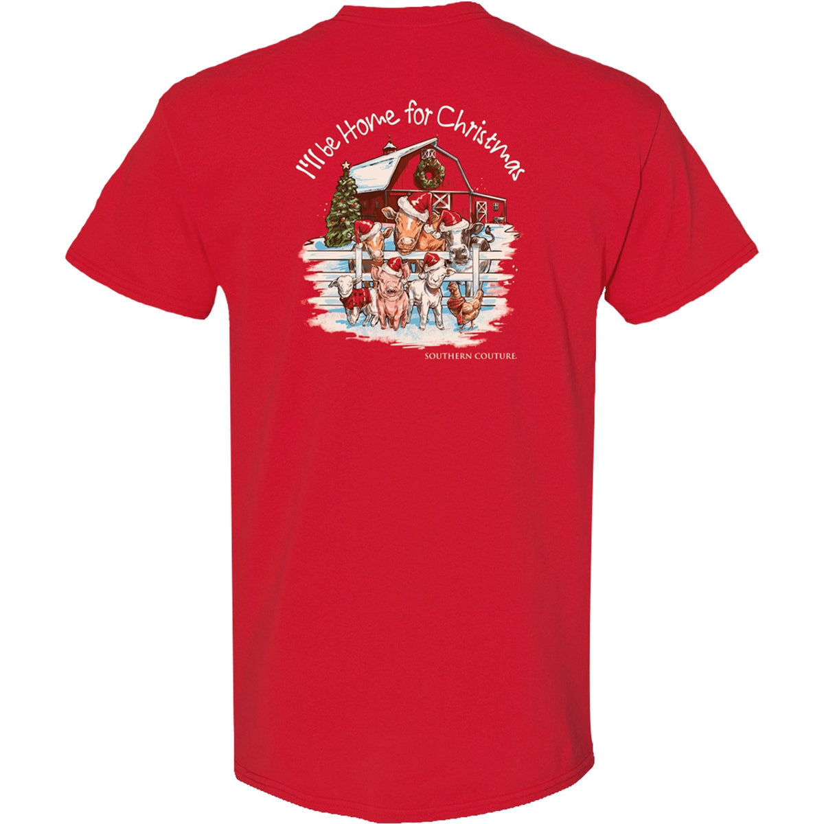 Southern Couture Classic Home For Christmas Farm - Adult & Kids T-Shirts, Sweatshirts & Hoodies apparel design preview 1