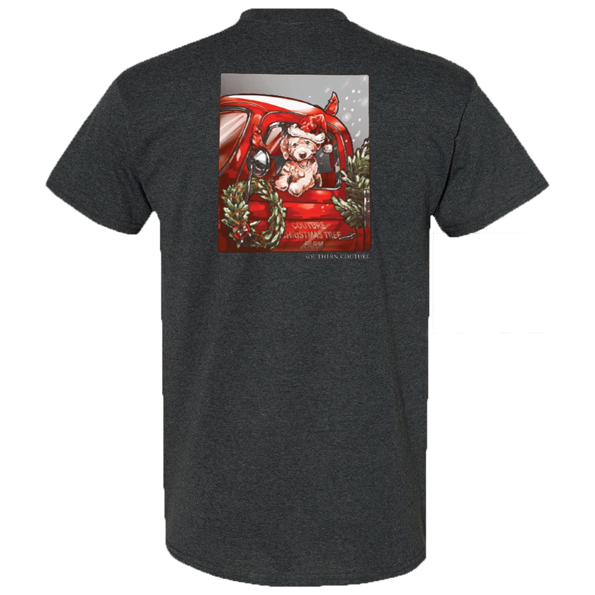 Southern Couture Classic Christmas Truck Puppy - Adult & Kids T-Shirts, Sweatshirts & Hoodies apparel design preview 2