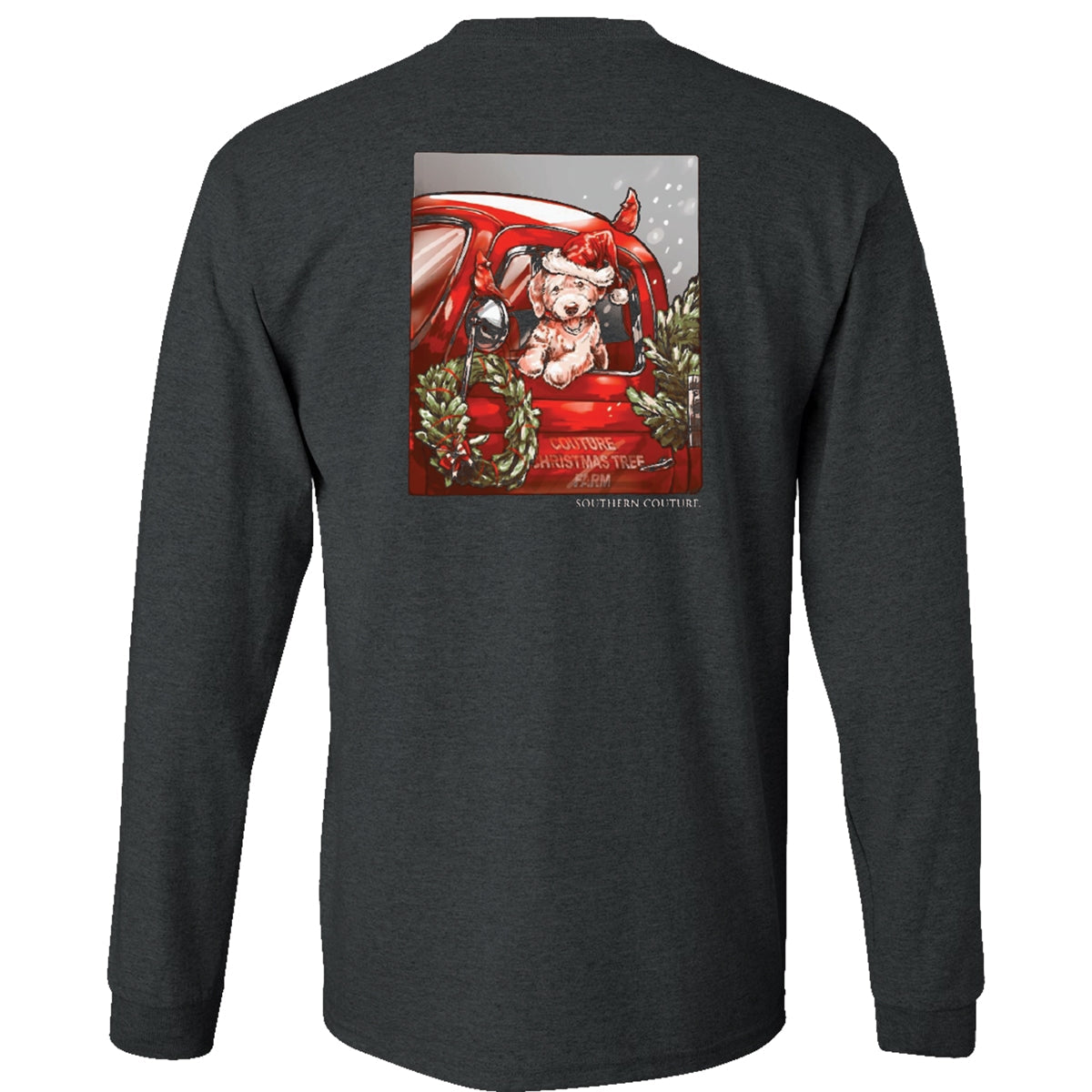Southern Couture Classic Christmas Truck Puppy - Adult & Kids T-Shirts, Sweatshirts & Hoodies apparel design preview 1