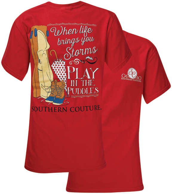 Sale Southern Couture Play In Puddles Comfort Colors - Adult & Kids T-Shirts, Sweatshirts & Hoodies apparel design preview 1