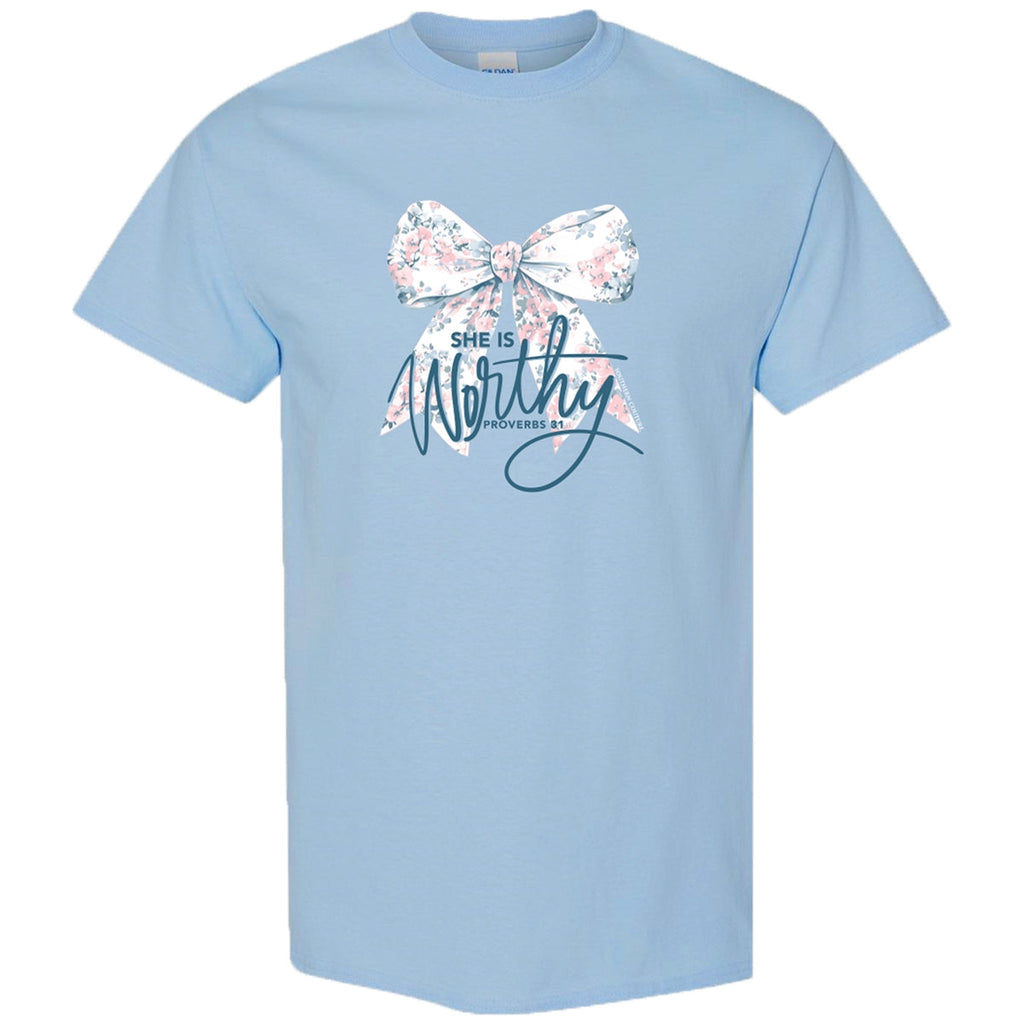 Southern Couture Soft She Is Worthy Bow - Adult & Kids T-Shirts, Sweatshirts & Hoodies apparel design preview 2