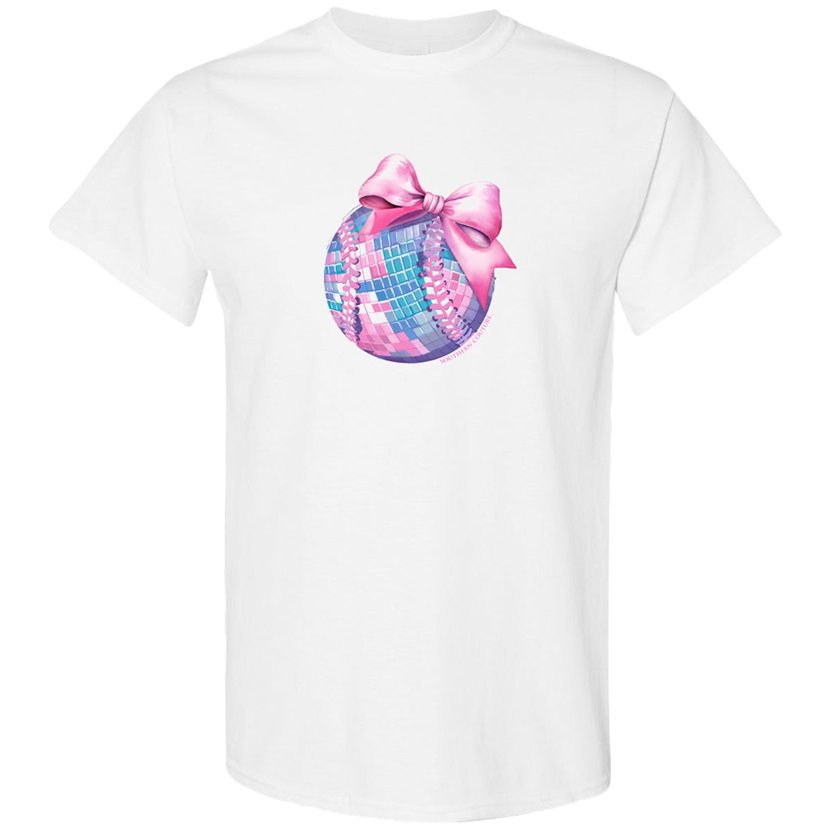 Southern Couture Soft Disco Baseball Bow - Adult & Kids T-Shirts, Sweatshirts & Hoodies apparel design preview 1